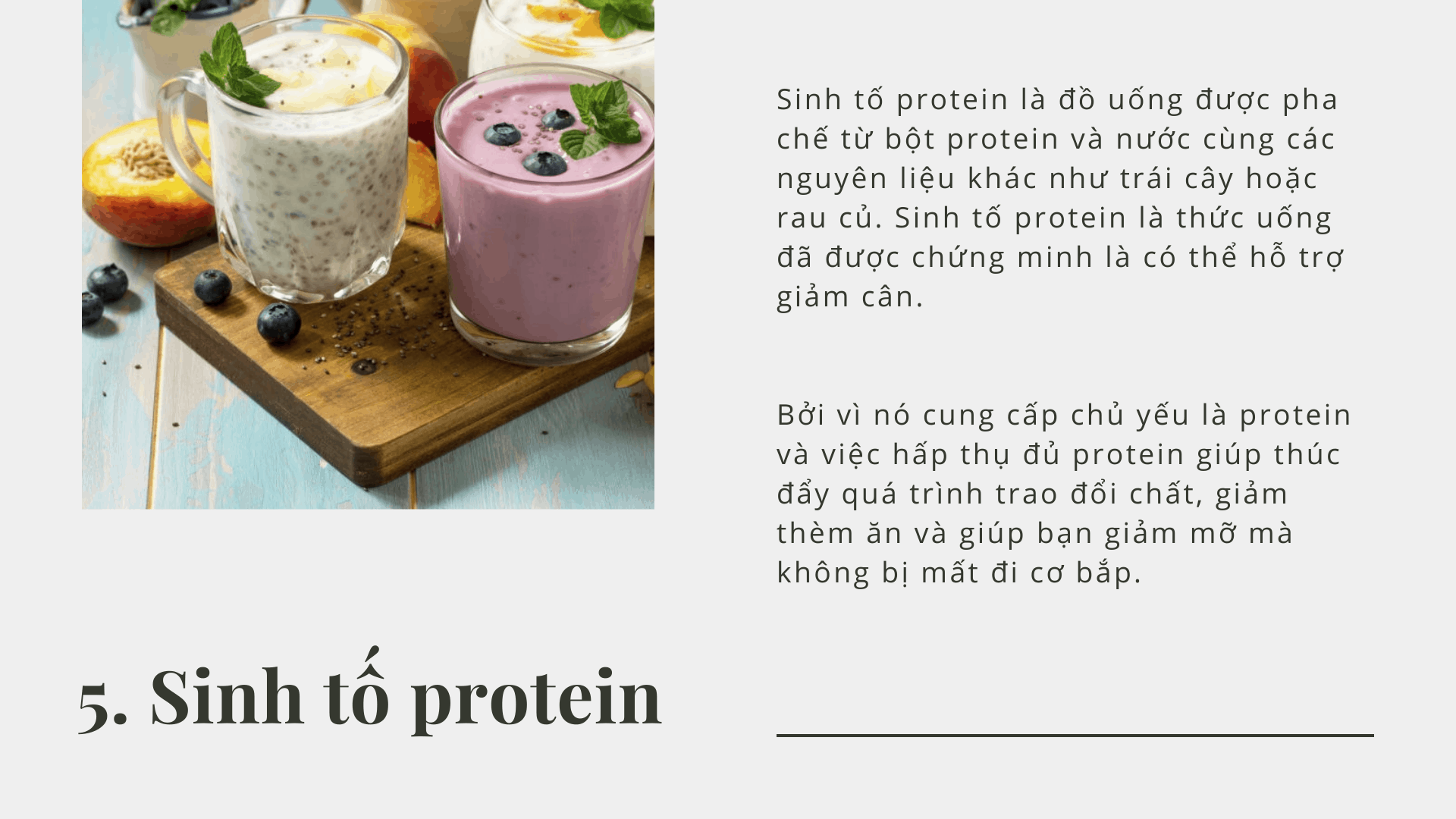 Sinh tố protein để giảm cân
